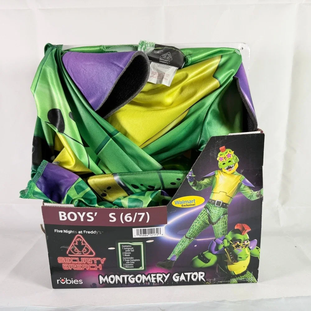 Five Nights at Freddy's Montgomery Gator Costume Boys S 6/7 Rubies NWT